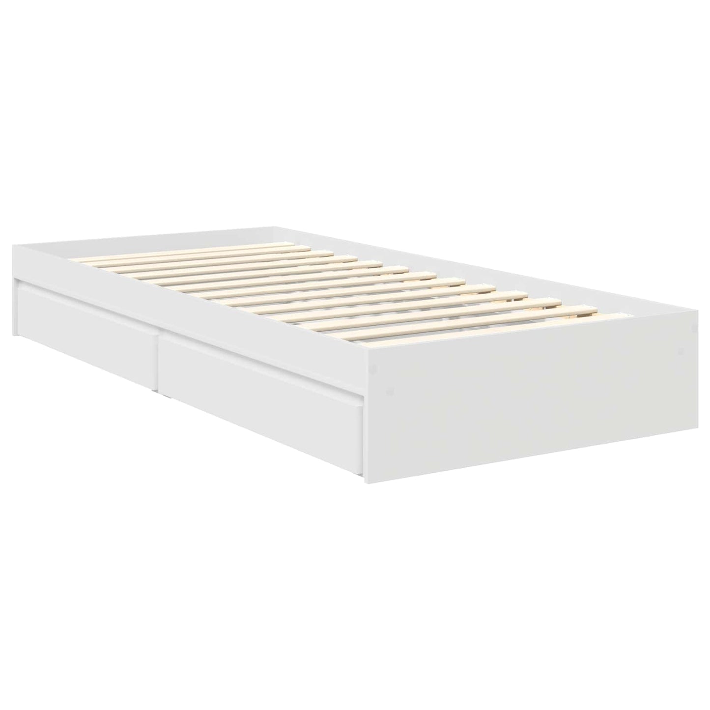 Storage Bed with Headboard White 70 x 190 cm Engineered Wood
