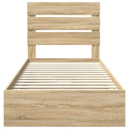 Storage Bed with Drawer Sonoma Oak 70 x 190 cm Engineered Wood