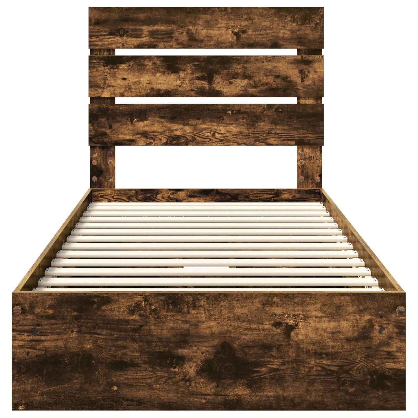 Storage Bed with Drawer Smoked Oak 70 x 190 cm Engineered Wood