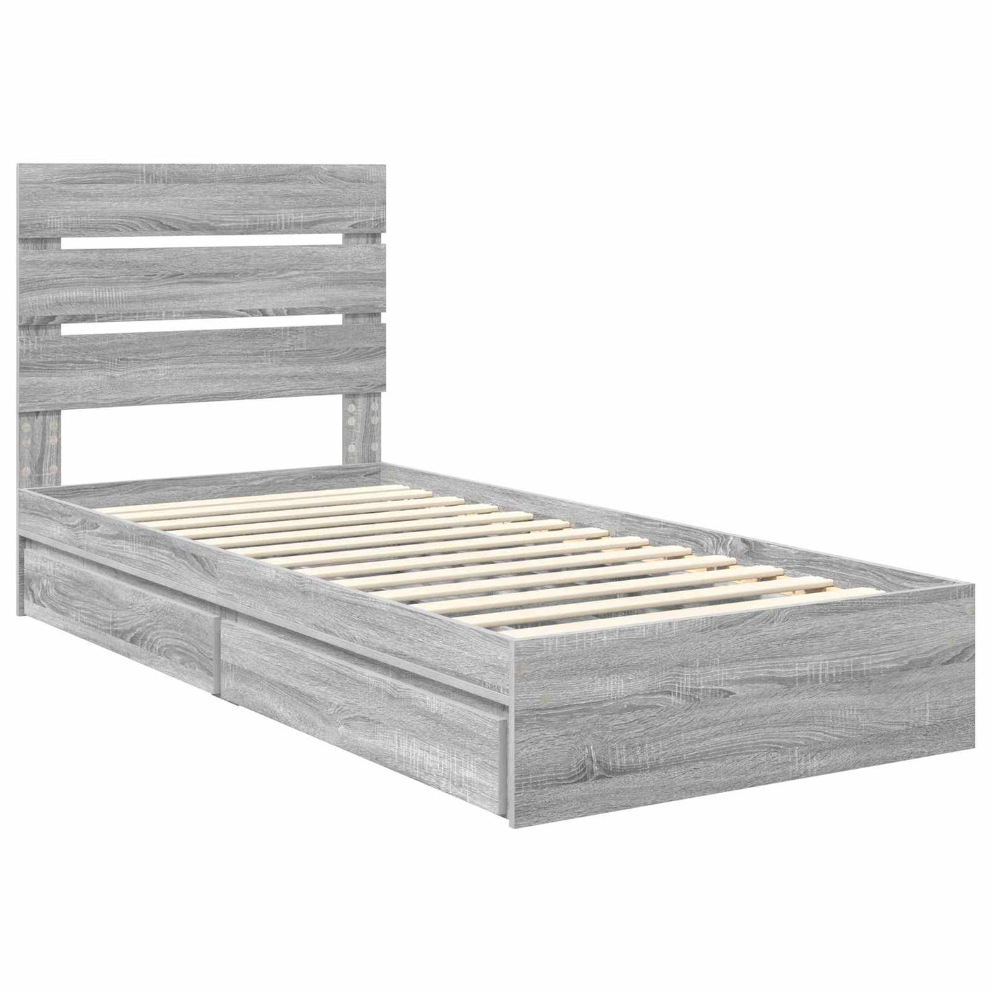 Storage Bed with Drawer Grey Sonoma 70 x 190 cm Engineered Wood