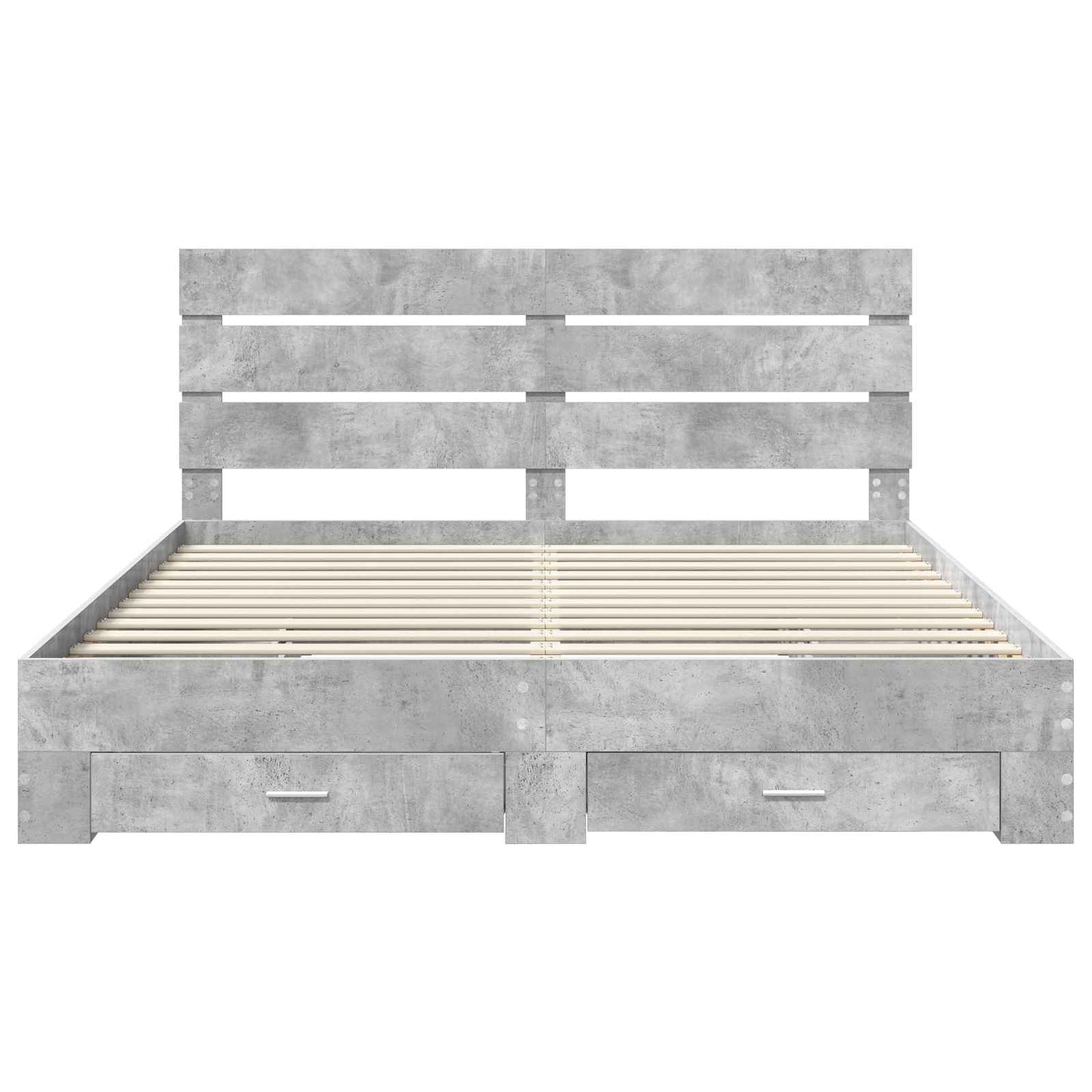 Bed Frame Concrete Grey 200 x 200 cm Engineered Wood