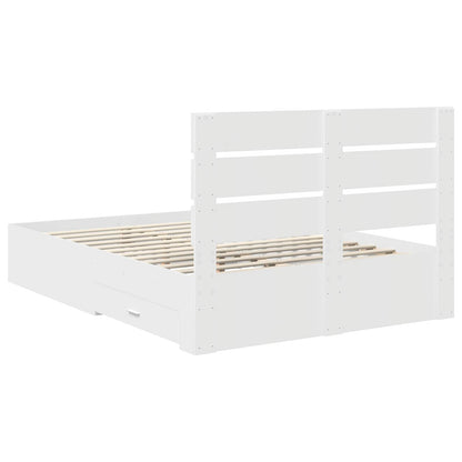 Bed Frame with Drawer White 160 x 200 cm Engineered Wood