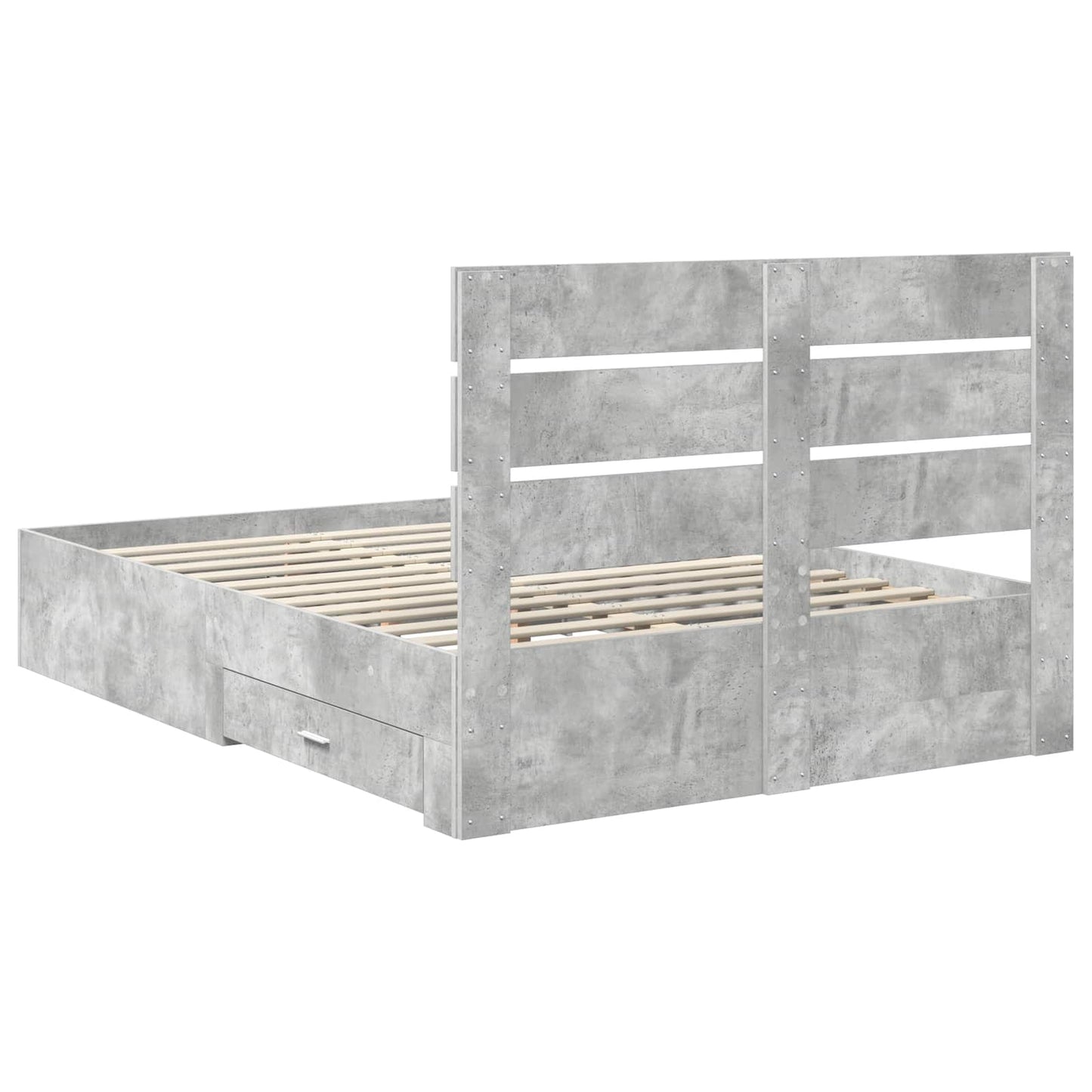 Bed Frame Concrete Grey 160 x 200 cm Engineered Wood