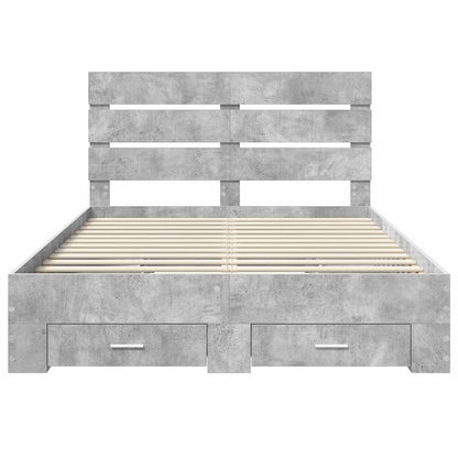 Bed Frame Concrete Grey 160 x 200 cm Engineered Wood