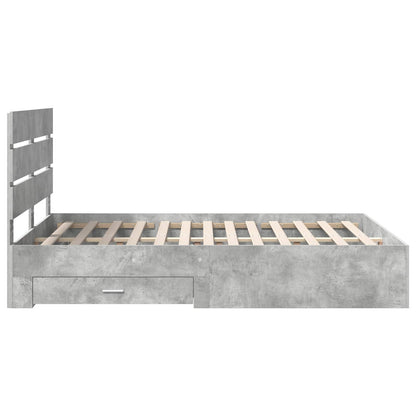 Bed Frame Concrete Grey 160 x 200 cm Engineered Wood