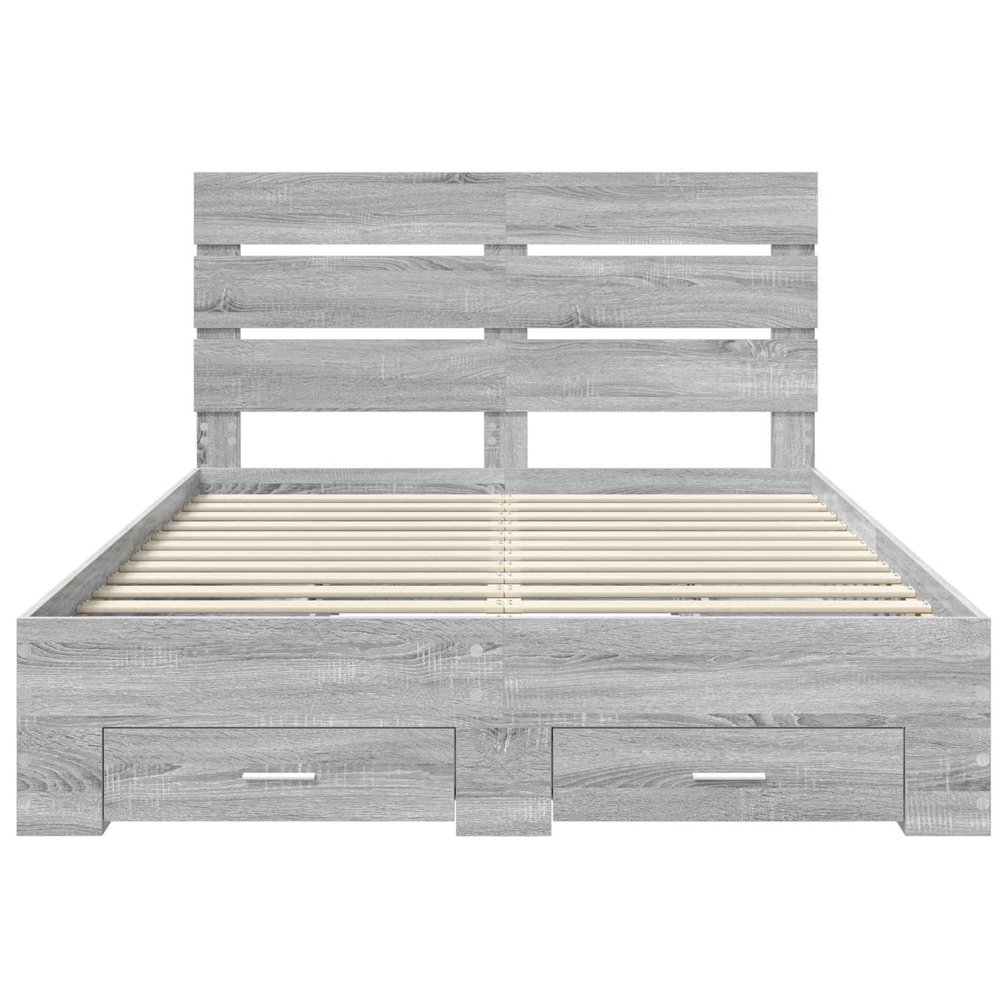 Bed Frame with Drawer Grey Sonoma 160 x 200 cm Engineered Wood