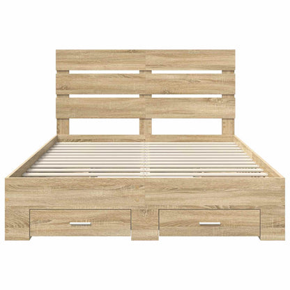 Bed Frame with Drawer Sonoma Oak 150 x 200 cm Engineered Wood