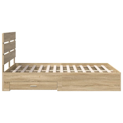 Bed Frame with Drawer Sonoma Oak 150 x 200 cm Engineered Wood