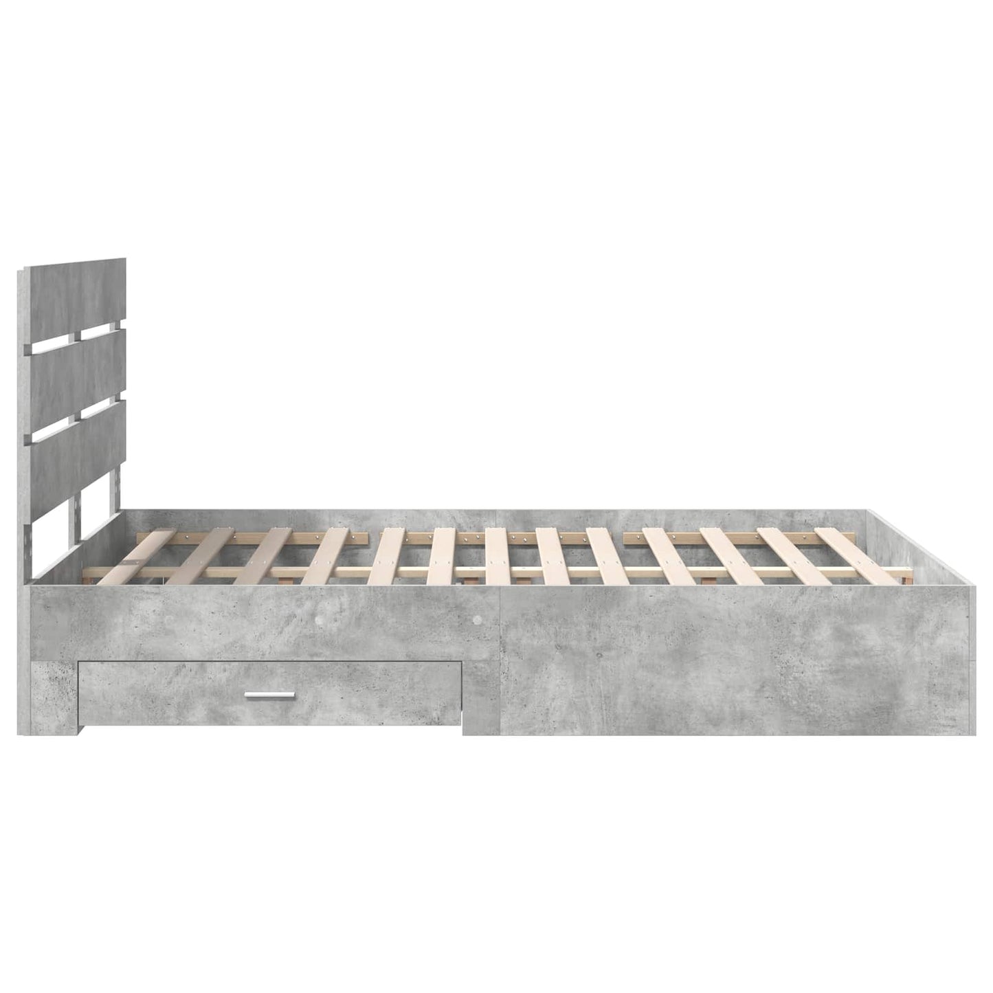 Bed Frame Concrete Grey 150 x 200 cm Engineered Wood