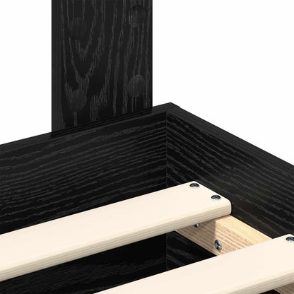 Bed Frame Black Oak Engineered Wood