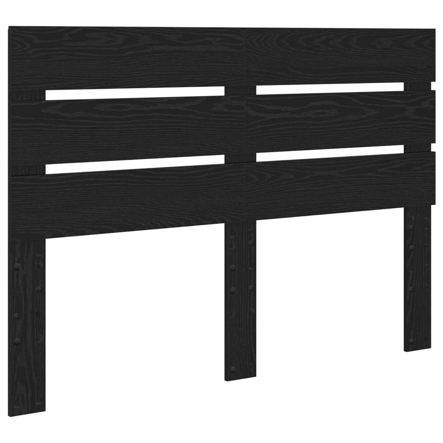 Bed Frame Black Oak Engineered Wood