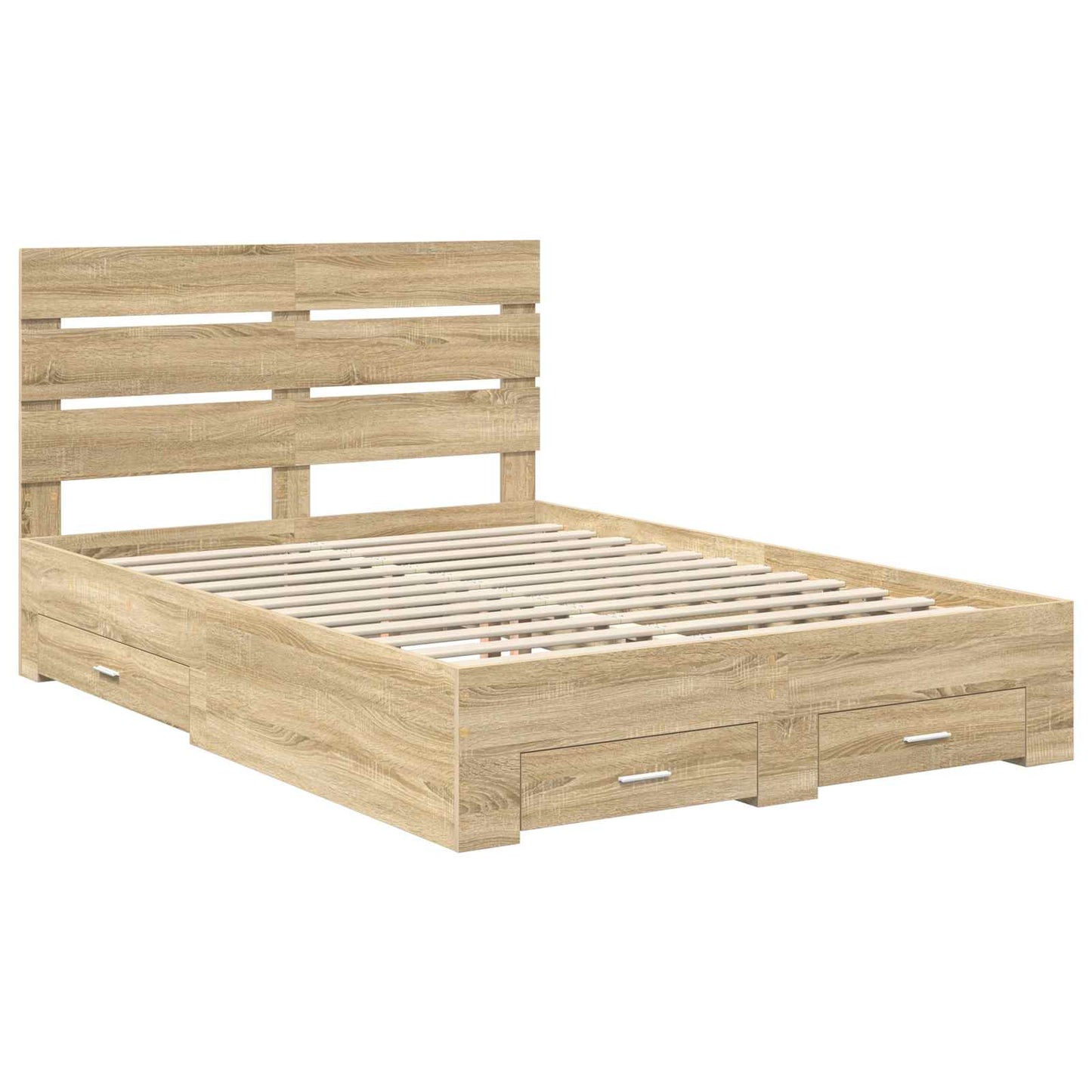 Bed Frame with Drawer Sonoma Oak 140 x 190 cm Engineered Wood