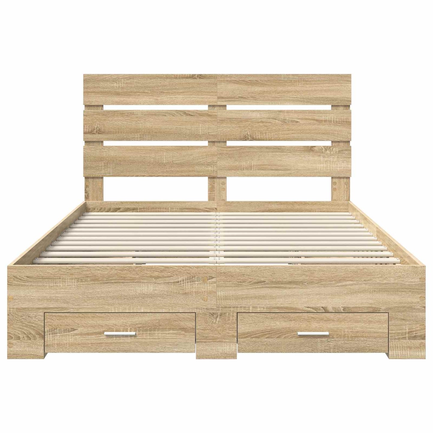 Bed Frame with Drawer Sonoma Oak 140 x 190 cm Engineered Wood