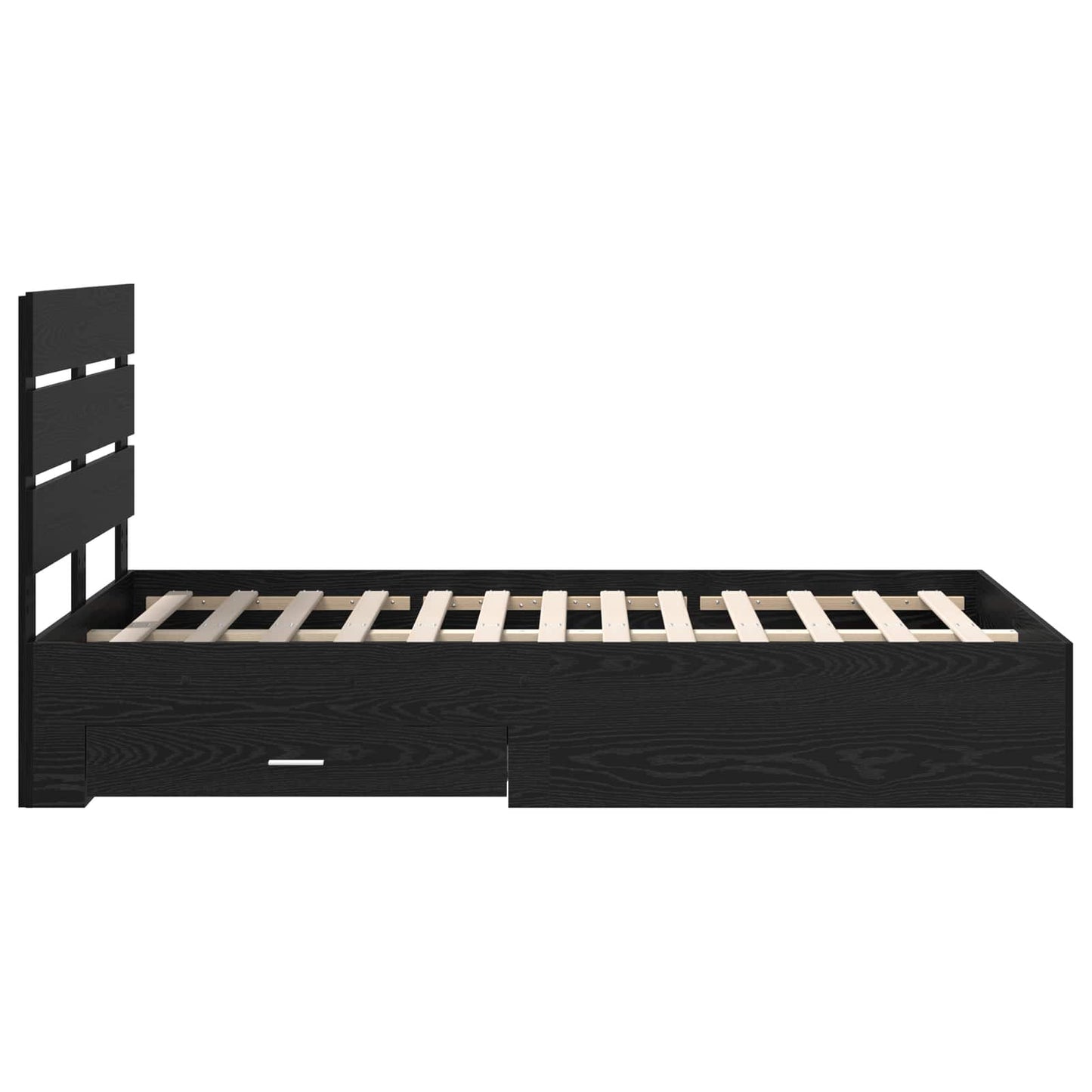 Bed Frame with Drawer Black Oak 135 x 190 cm Engineered Wood