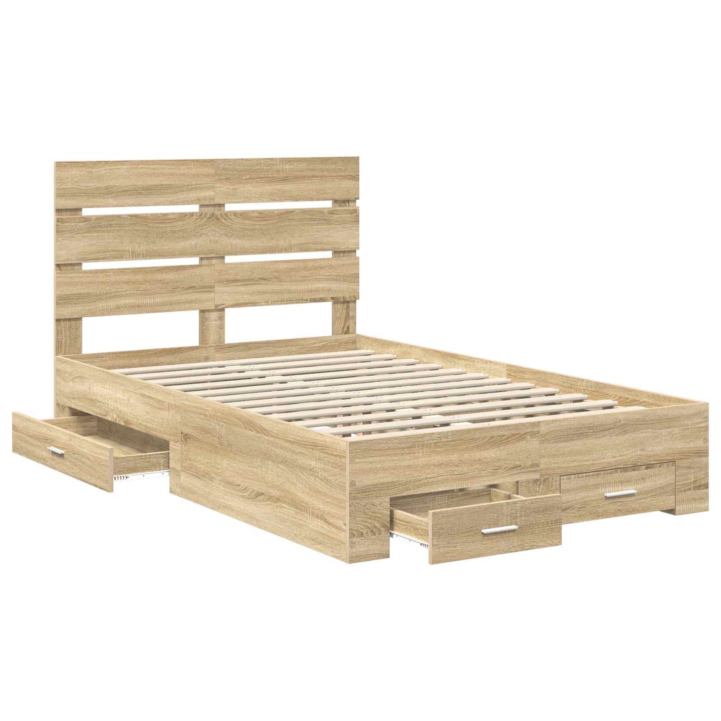 Bed Frame with Drawer Sonoma Oak 120 x 200 cm Engineered Wood