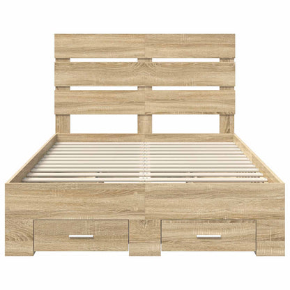 Bed Frame with Drawer Sonoma Oak 120 x 200 cm Engineered Wood