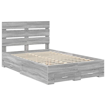 Bed Frame with Drawer Grey Sonoma 120 x 200 cm Engineered Wood