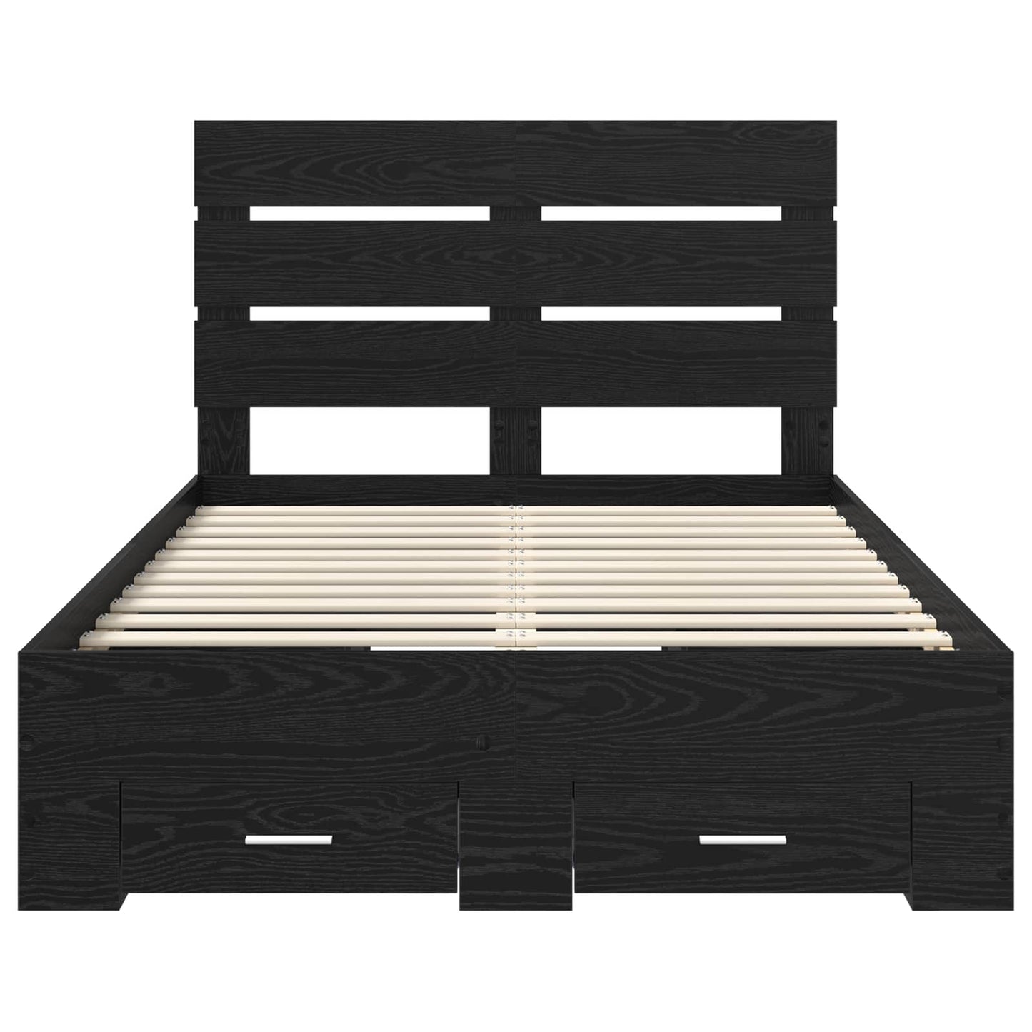 Bed Frame with Drawer Black Oak 120 x 190 cm Engineered Wood