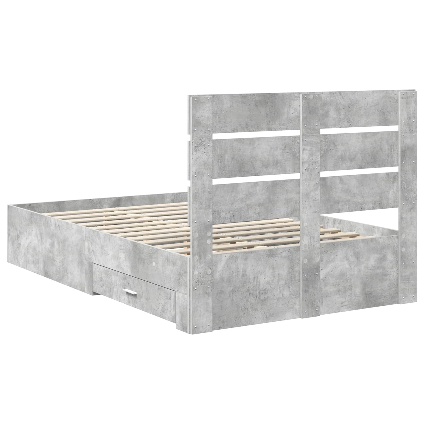 Bed Frame Concrete Grey 120 x 190 cm Engineered Wood