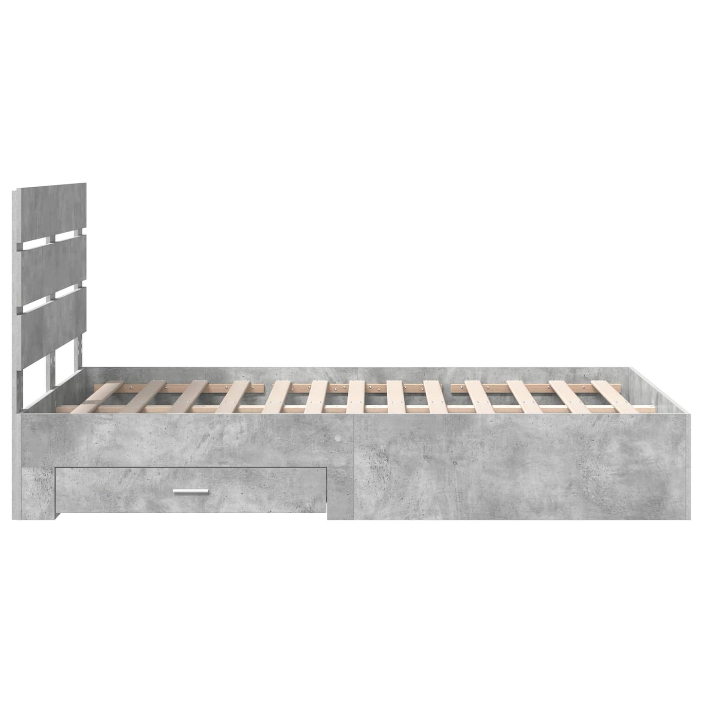 Bed Frame Concrete Grey 120 x 190 cm Engineered Wood
