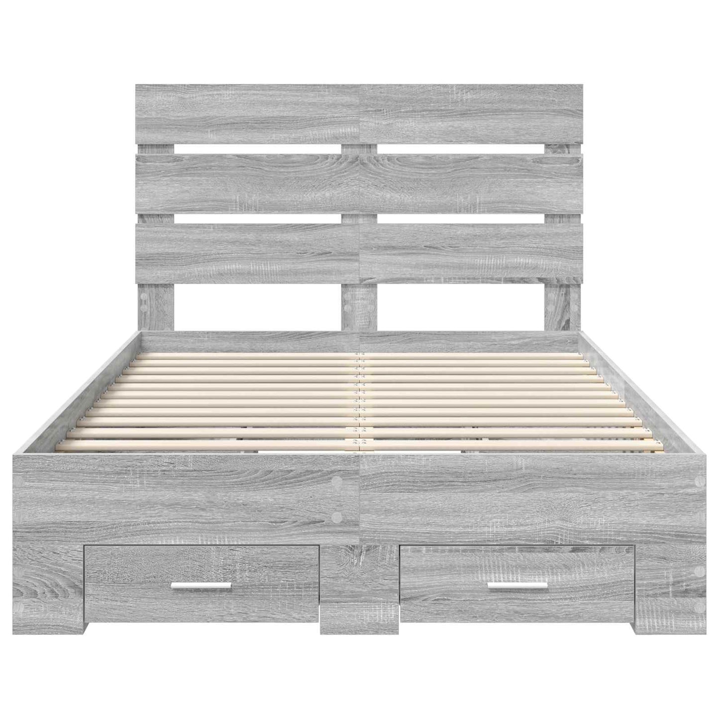 Bed Frame with Drawer Grey Sonoma 120 x 190 cm Engineered Wood