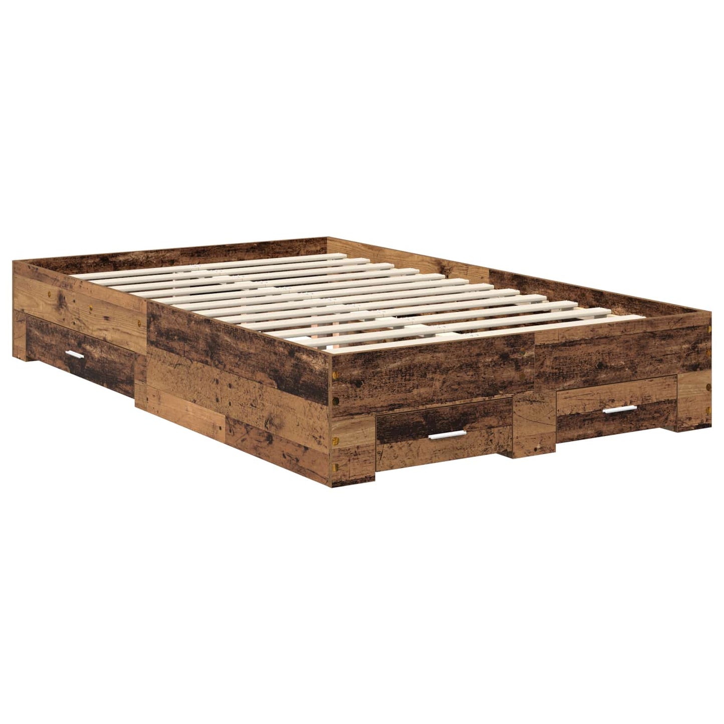Bed Frame with Drawer Old Wood 120 x 190 cm Engineered Wood