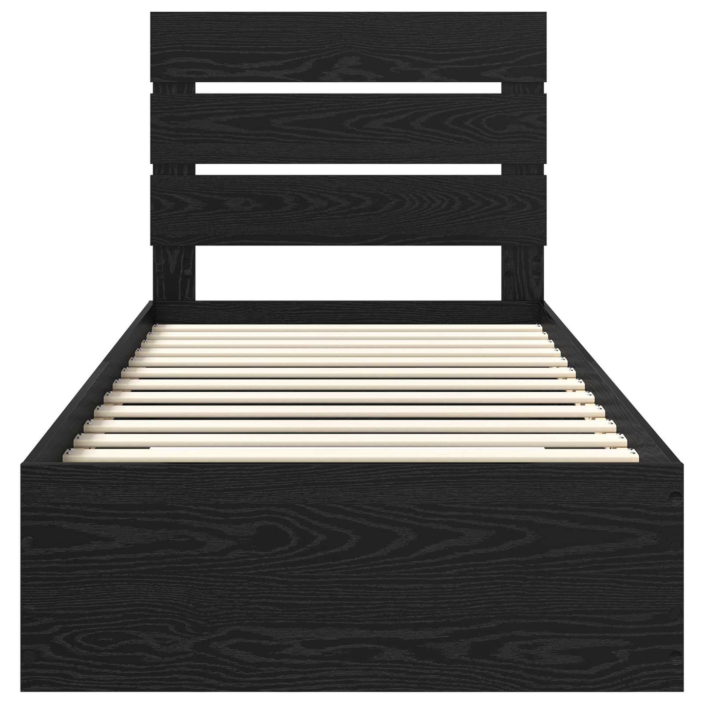 Bed Frame with Drawer Black Oak 100 x 200 cm Engineered Wood