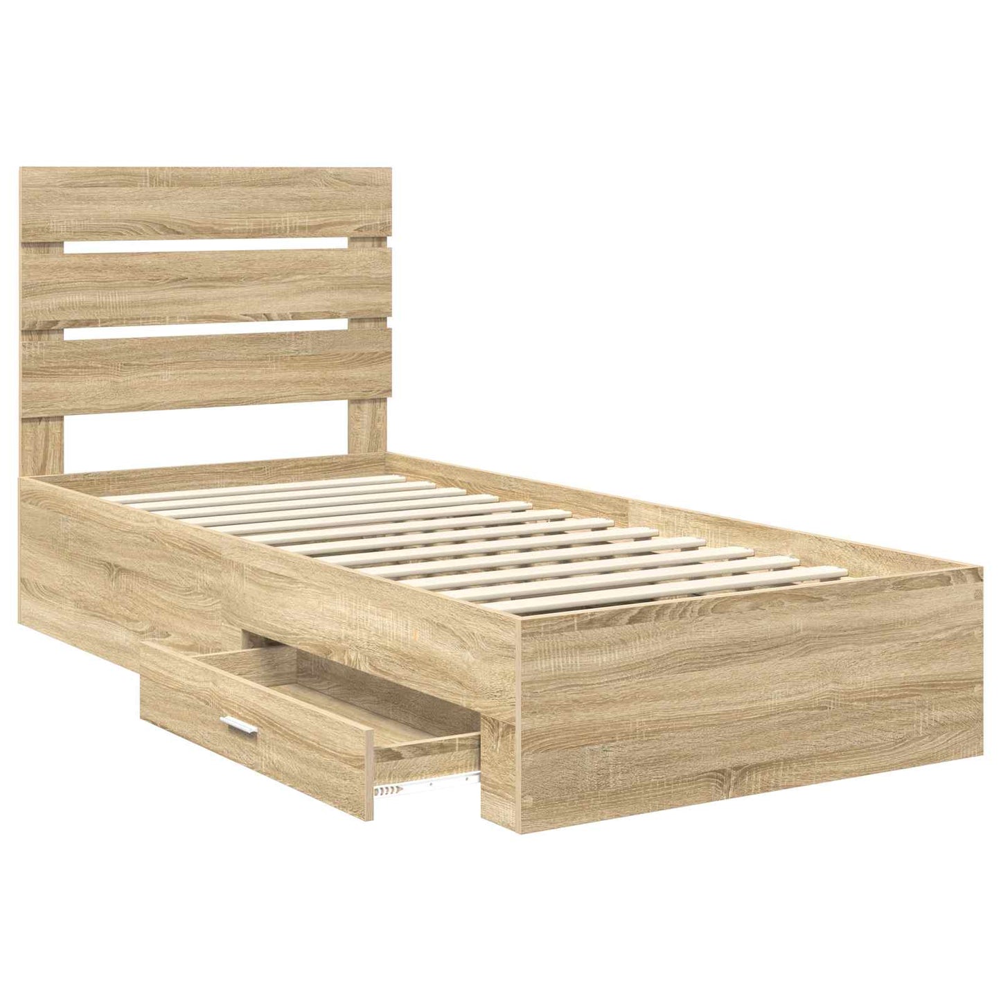 Bed Frame with Drawer Sonoma Oak 100 x 200 cm Engineered Wood