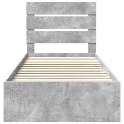 Bed Frame Concrete Grey 100 x 200 cm Engineered Wood