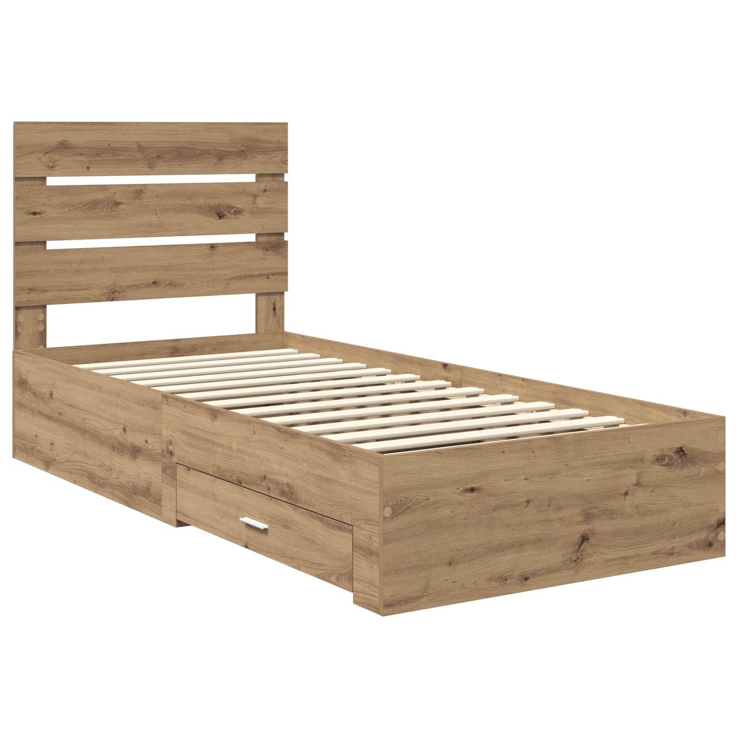 Bed Frame with Drawer Artisan Oak 100 x 200 cm Engineered Wood