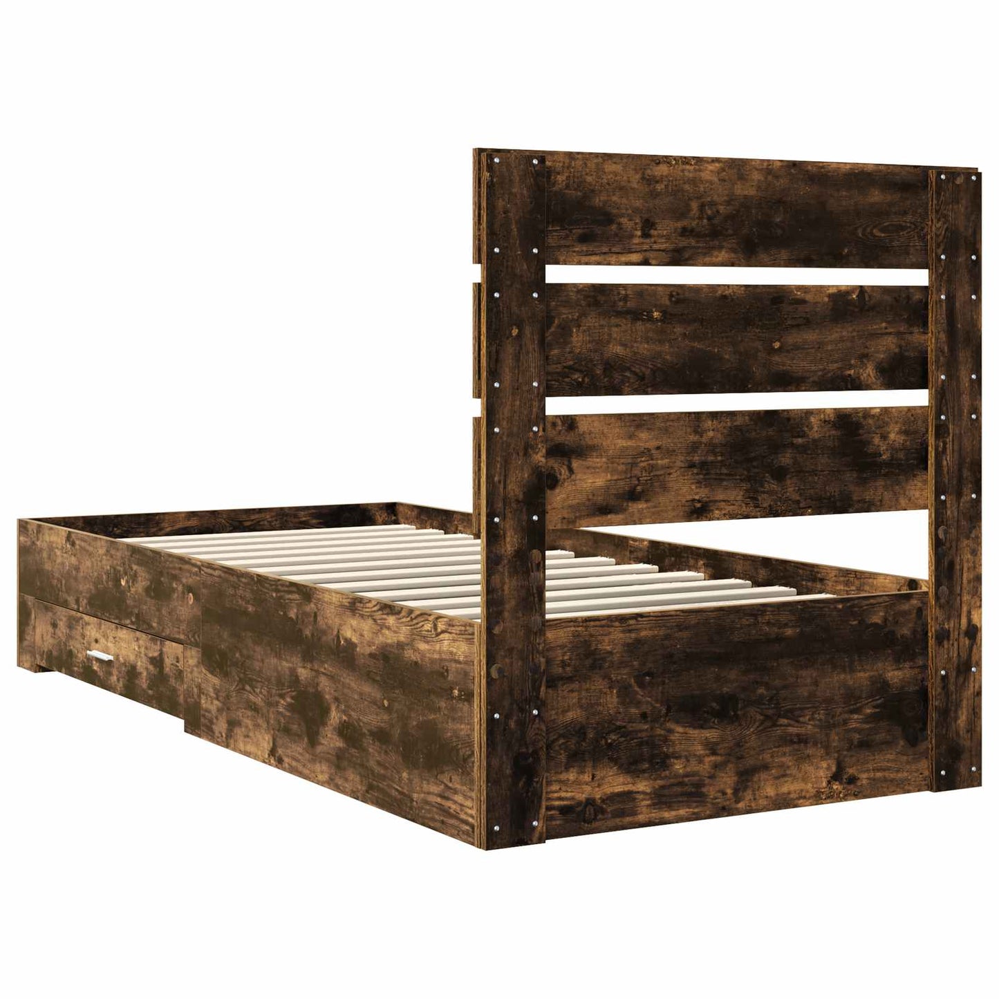 Bed Frame Smoked Oak Engineered Wood