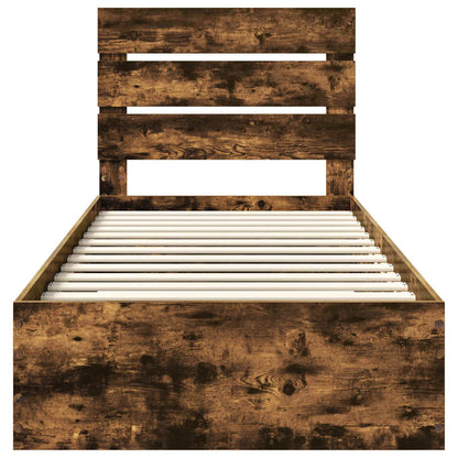 Bed Frame Smoked Oak Engineered Wood