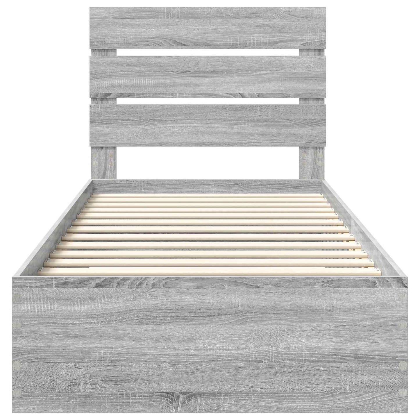 Bed Frame with Drawer Grey Sonoma 90 x 200 cm Engineered Wood