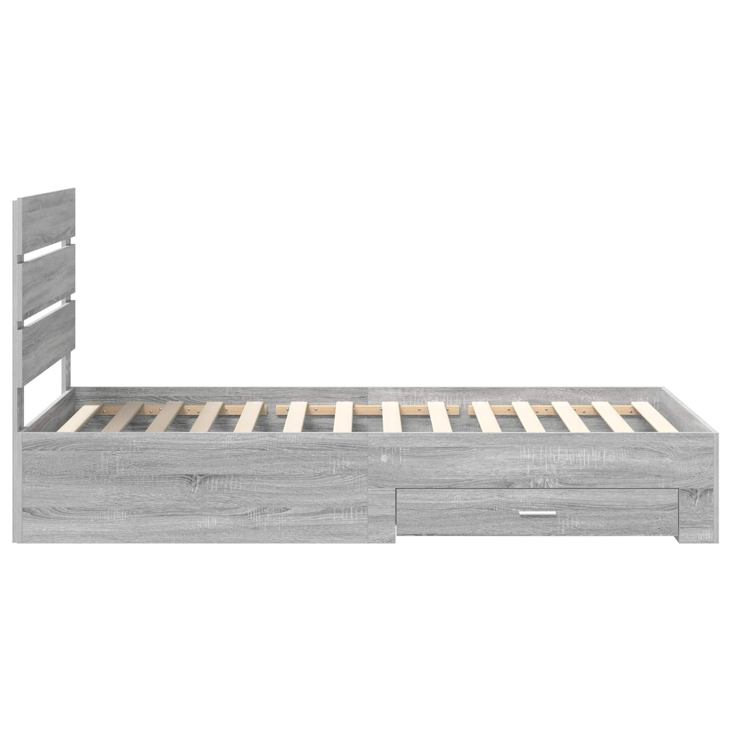 Bed Frame with Drawer Grey Sonoma 90 x 200 cm Engineered Wood