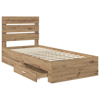Bed Frame with Drawer Artisan Oak 90 x 200 cm Engineered Wood