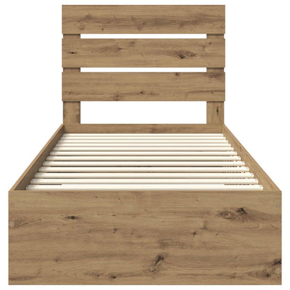 Bed Frame with Drawer Artisan Oak 90 x 200 cm Engineered Wood