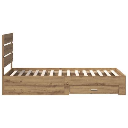 Bed Frame with Drawer Artisan Oak 90 x 200 cm Engineered Wood