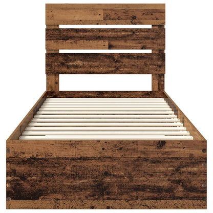 Bed Frame with Drawer Old Wood 90 x 190 cm Engineered Wood
