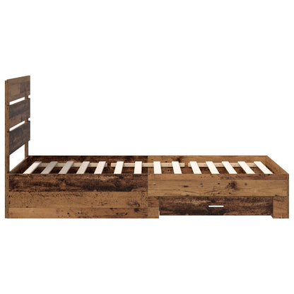 Bed Frame with Drawer Old Wood 90 x 190 cm Engineered Wood