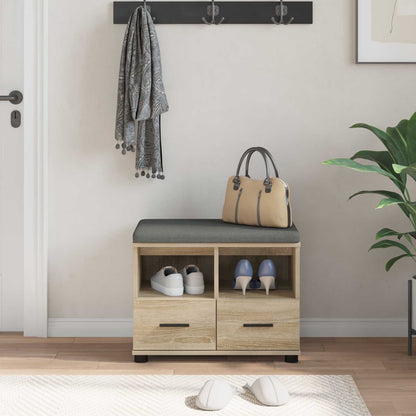 Hall Bench with Cushion with Drawer Sonoma Oak 60 x 38 x 46 cm