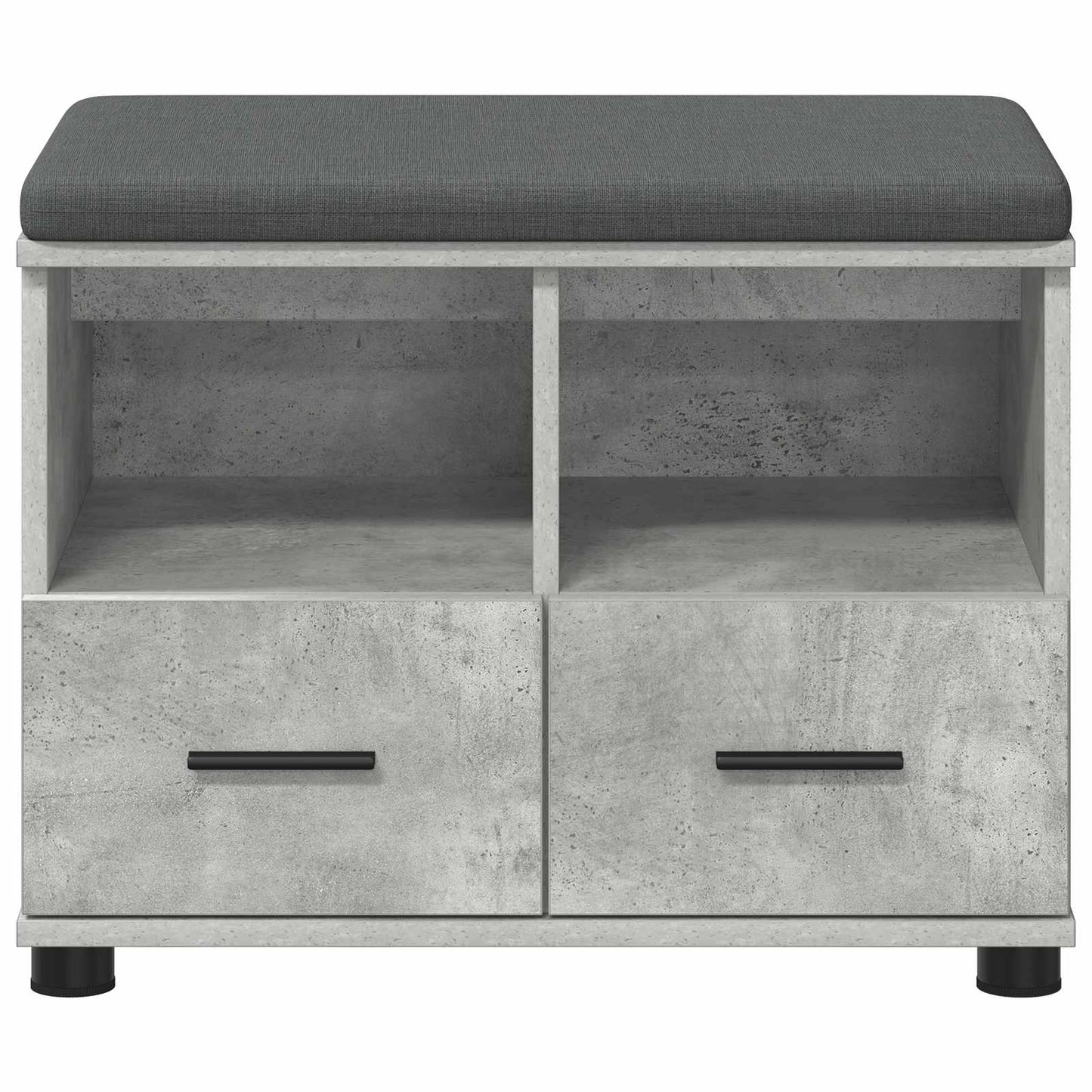 Hall Bench with Cushion Concrete Grey 60 x 38 x 46 cm