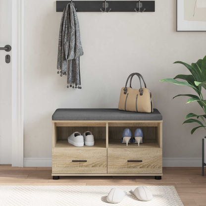 Hall Bench with Cushion with Drawer Sonoma Oak 80 x 38 x 46 cm