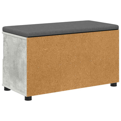 Hall Bench with Cushion Concrete Grey 80 x 38 x 46 cm