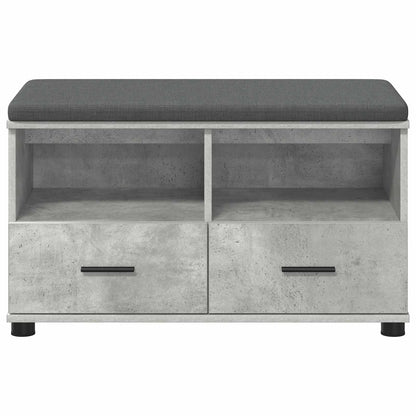 Hall Bench with Cushion Concrete Grey 80 x 38 x 46 cm