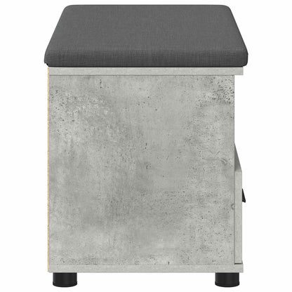 Hall Bench with Cushion Concrete Grey 80 x 38 x 46 cm