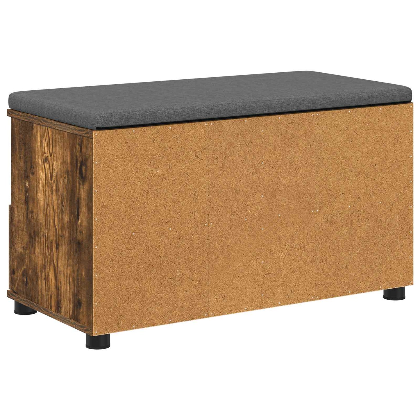 Hall Bench with Cushion with Drawer Smoked Oak 80 x 38 x 46 cm