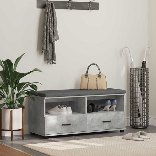 Hall Bench Concrete Grey 100 x 38 x 46 cm