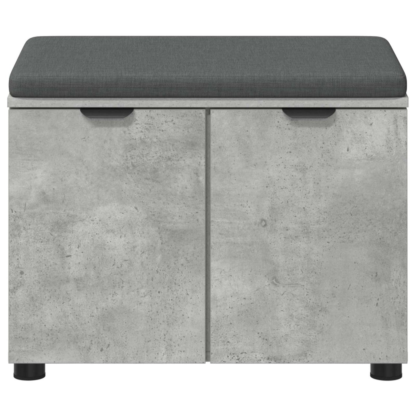 Hall Bench with Cushion with Door Concrete Grey 60 x 38 x 46 cm