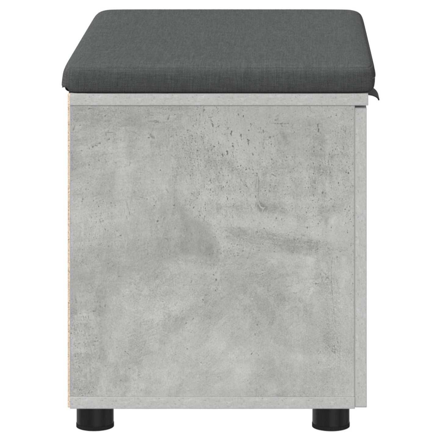 Hall Bench with Cushion with Door Concrete Grey 60 x 38 x 46 cm