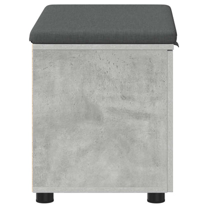 Hall Bench with Cushion with Door Concrete Grey 60 x 38 x 46 cm